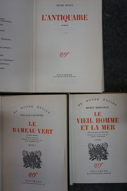 null Trois manettes de livres dont trois NRF : "Le rameau vert", "Le vieil homme...