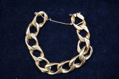 Bracelet Bracelet à larges maillons plats en or (46grs)