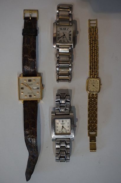 null Quatre montres diverses : Claudia, Michel Herbelin, Victorinox et imitation...