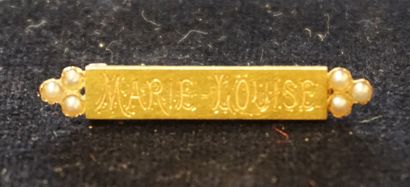 Broche Broche barette en or gravée Marie - Louise sertie de perles (2grs)