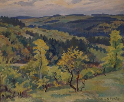 Georges PERRIN "Paysage", huile sur toile, sbd. 46x55 cm