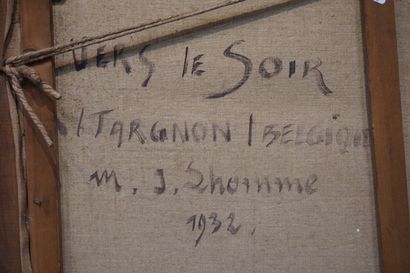 Modeste-Jean LHOMME "Vers le soir", huile sur toile, sbg, située et datée 1932 au...