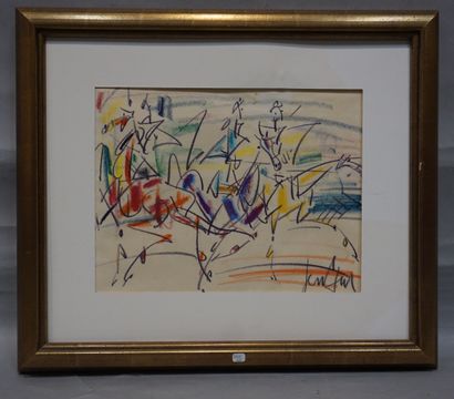 GEN-PAUL "Courses", craies de couleurs, sbd. 30x38,5 cm