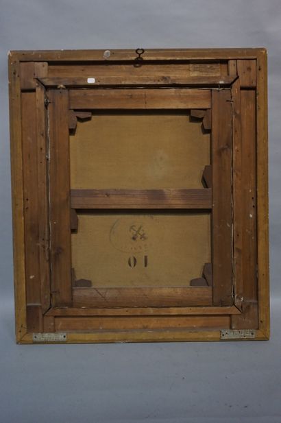 Jean BENNER (1836-1909) "Dahlias", huile sur toile, sbd (éclats). 55x46,5 cm
