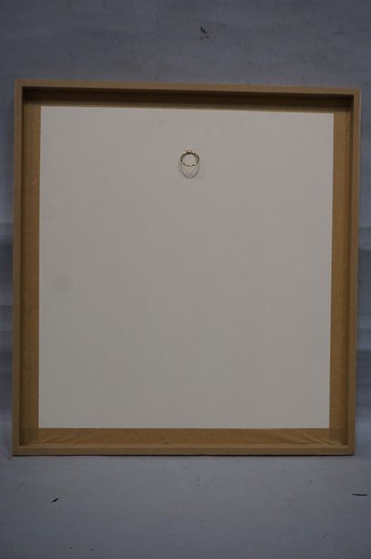 Jacques GERMAIN "Composition", huile sur papier, circa 1960-1970, non signée. 36x32,5...