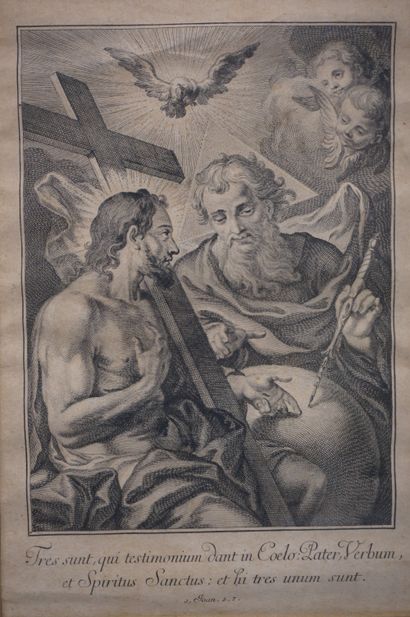 null Trois gravures : "Le Christ" (25x17 cm), "Marché" et "Place".