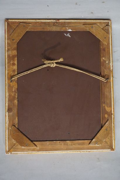 GLACE Glace à cadre doré. 44x35 cm