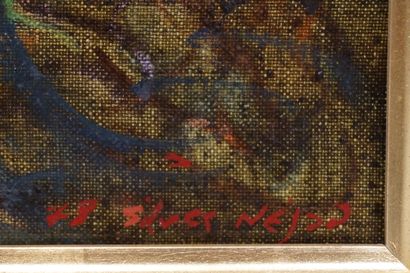 Silver NEJAD (1929-1995) 
"Domaine du loup", huile sur toile, sbd, daté 78. 65x80...