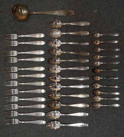 Apollo Ménagère en métal argenté de 36 pièces (louche, douze grandes cuillères, douze...