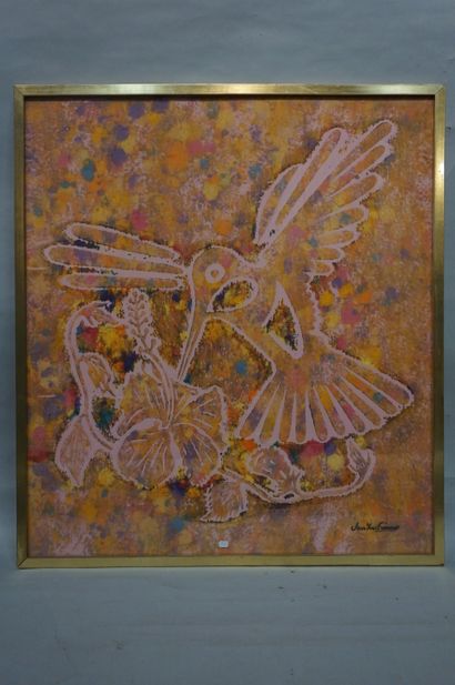 null 
D'après Jean-Yves Froment : "Oiseau", pièce encadrée. 93x83 cm
