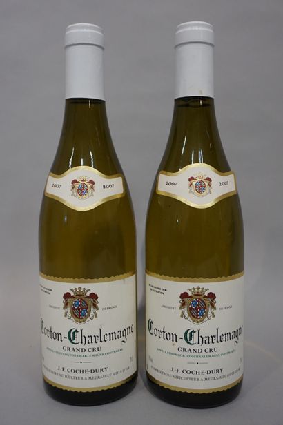  2 bouteilles CORTON CHARLEMAGNE, JF Coche-Dury...