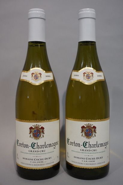  2 bouteilles CORTON CHARLEMAGNE, Domaine Coche-Dury 2005 