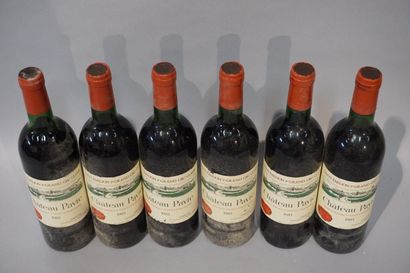 null 
6 bottles Château PAVIE, 1° Grand Cru St-Émilion1983 (es, ela, 3 J, 1 TLB,...