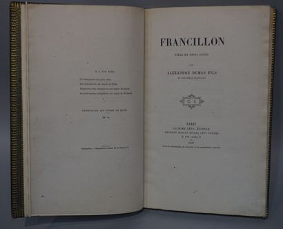 null DUMAS fils (A.). Francillon. Pièce en trois actes. Paris, Calmann-Lévy, 1887,...