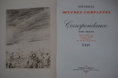 null STENDHAL. Œuvres complètes. Paris, Larrive,1951-1954, 25 vol in-4, br. couv....
