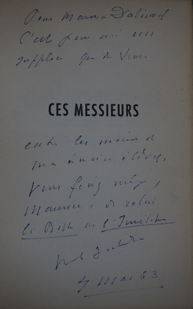null JOUHANDEAU (Marcel). Ces messieurs. S.d., Lilac, 1951, in-12, br. couv. impr....