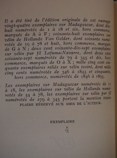 null MONTHERLANT (Henry de). Brocéliande. Paris, Gallimard, 1956, in-8, demi-rel....