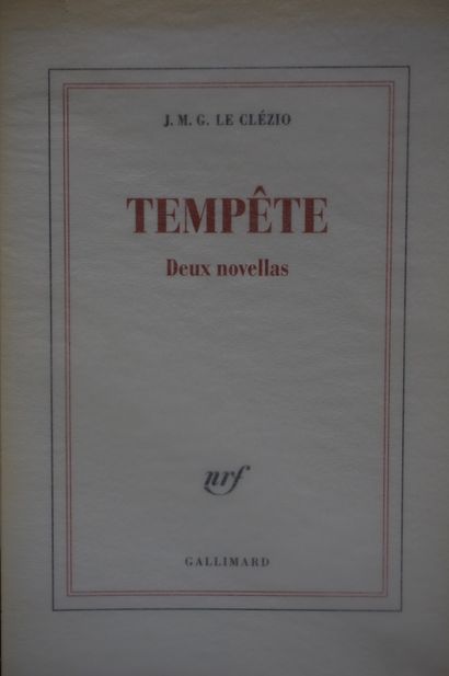 null LE CLEZIO (J.M.G). Tempête. Deux novellas. Paris, Gallimard, 2014, in-8, br....