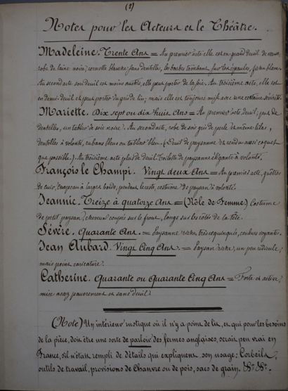 null SAND (G). François le champi. S.l., s.d., in-8, manuscrit de 118 ff. chiffrés,...