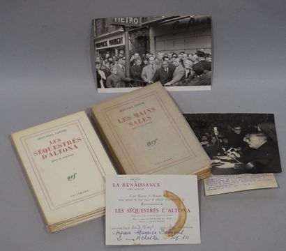 null SARTRE (J.P.). Les mains sales. Paris, Gallimard, 1948, in-8, br. couv. impr....