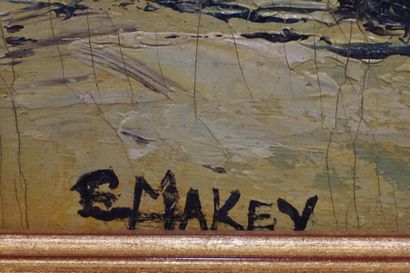 E. MAKEY "Port de Saint-Tropez", oil on canvas, sbg (wear). 60x85 cm
