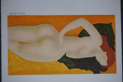 BONNEFOIS (after): "Reclining Women", two lithographs, 85/155, sbd. 48x65 cm