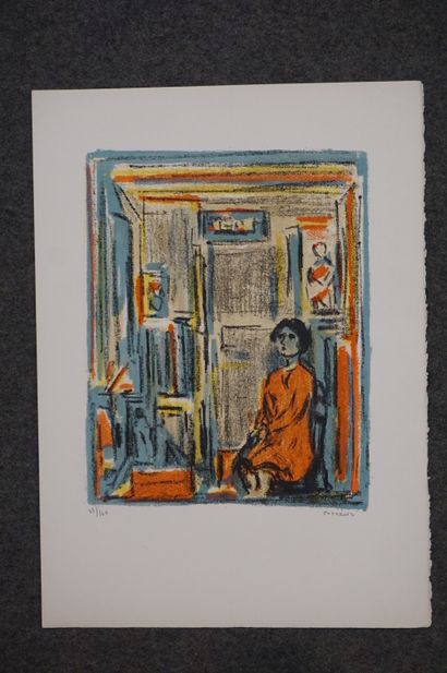 Cottavoz (after): "Seated Woman", lithograph, 23/160, sbd. 50x36 cm