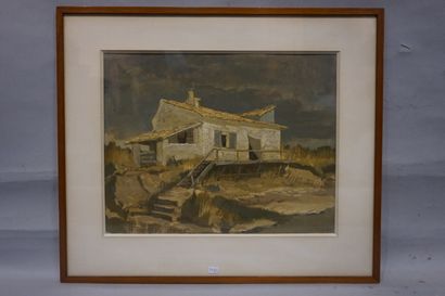 S. PIM "Mas provençal", oil, wdr, dated 55. 34x43 cm