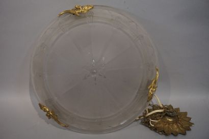SUSPENSION Hanging glass bowl. 35 cm