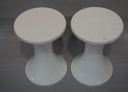null Two white Tamtam stools. 45 cm