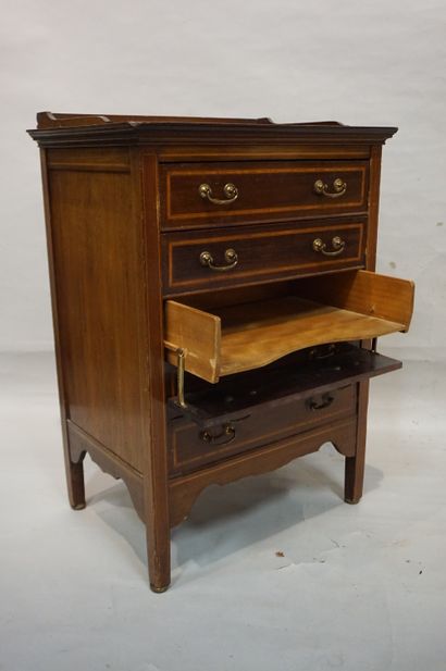 * Small english desk with five drawers. (missing, worn) 76x53x37 cm