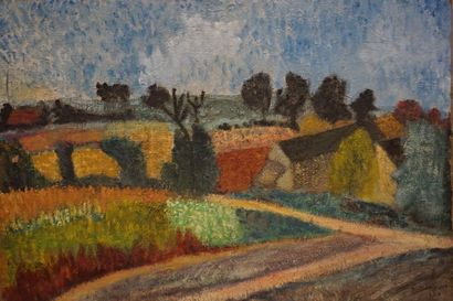 Y.BARRUET "Country landscape", oil on canvas, sbd, dated 1933. 38x55 cm