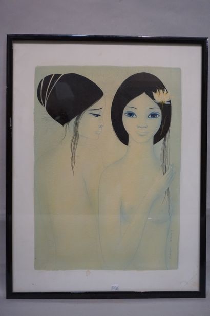 TRAN Long (After) "Two Women", lithograph, sbd, 65x50 cm
