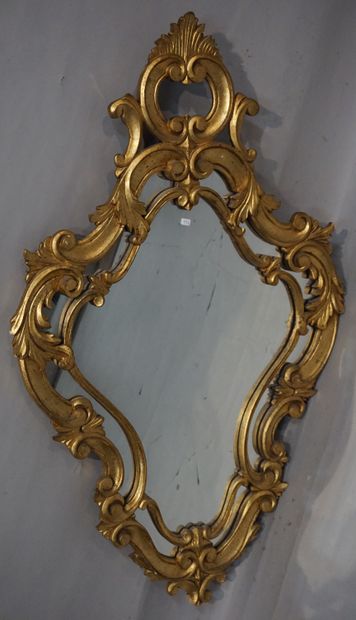 MIROIR Louis XV style gilded wood mirror. 178x73 cm