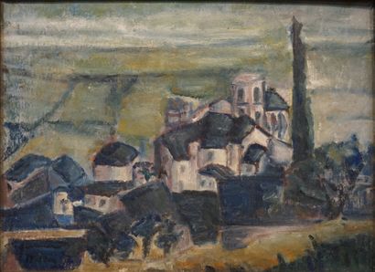 null "Village provençal", huile sur toile, sbg. 30x40 cm