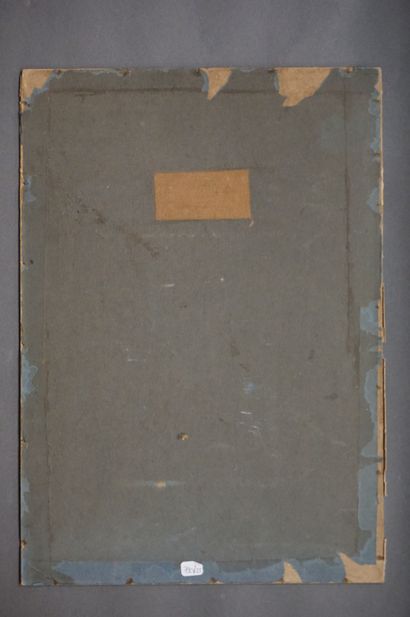 null "Profil de femme", estampe réhaussée, monogrammé Pd. 44,5x31 cm