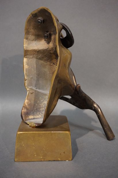 null Bronze: "Masque pensif", signé Lohé. 21,5 cm