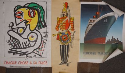 null Trois posters: "Cent-Garde", "L'Orque" (72x55 cm) et "Chaque chose à sa pla...