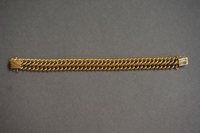 Bracelet Flat and flexible gold bracelet with interlaced links, 31grs