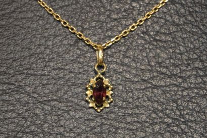 Chaîne Gold chain (3grs) and metal pendant