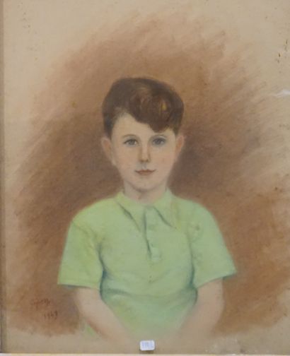 GEPEY "Deux portraits de Paul Cavaillès", pastel et huile sur toile, sb, daté 1943...