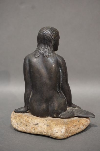 null Statuette en métal: "Sirène". 13 cm