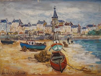 Bruno Emile Laurent "Le Croisic", huile sur toile,sbg. 46x61 cm