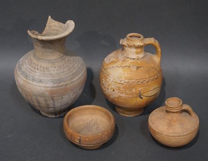 Lot including a jug with two handles, a cup...
