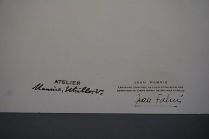 null D'après Maurice Utrillo: "Moulins", estampe. 31x48 cm