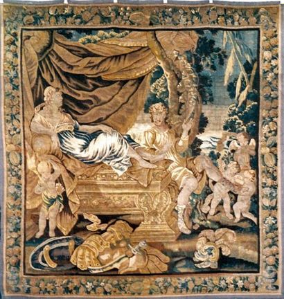 null Tapisserie d'Aubusson, série des femmes illustres, fin XVIIIe, 304 x 295 cm