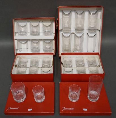 BACCARAT Service de verres en cristal de Baccarat de 24 pièces (6 verres à orangeade,...