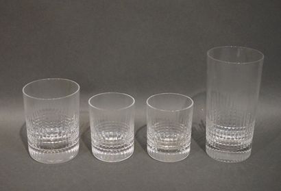 BACCARAT Service de verres en cristal de Baccarat de 24 pièces (6 verres à orangeade,...