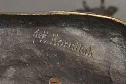 null Bronze: "Chamois". Signé sous le socle K. Korniluk. 17 cm