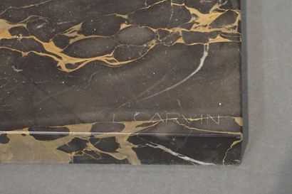 null Régule: "Cerf" sur socle en marbre. L. Carvin gravé sur le socle. 63x50x20 ...